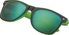Sonnenbrille aus Kunststoff mit verspiegelten Gläsern, UV 400 Schutz als Werbeartikel