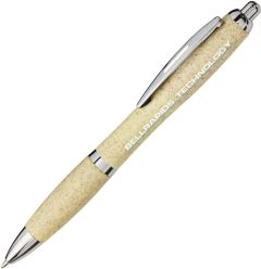 Kugelschreiber Nash aus Weizenstroh mit Chromspitze als Werbeartikel
