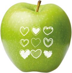 LogoFrucht Motiv-Äpfel "Herzensangelegenheit" als Werbeartikel