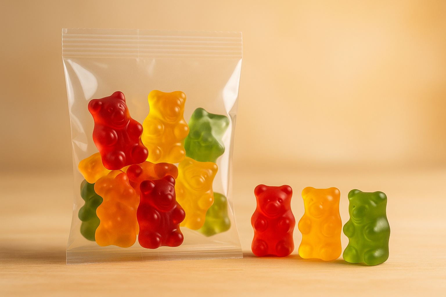 Bunte Gummibärchen person