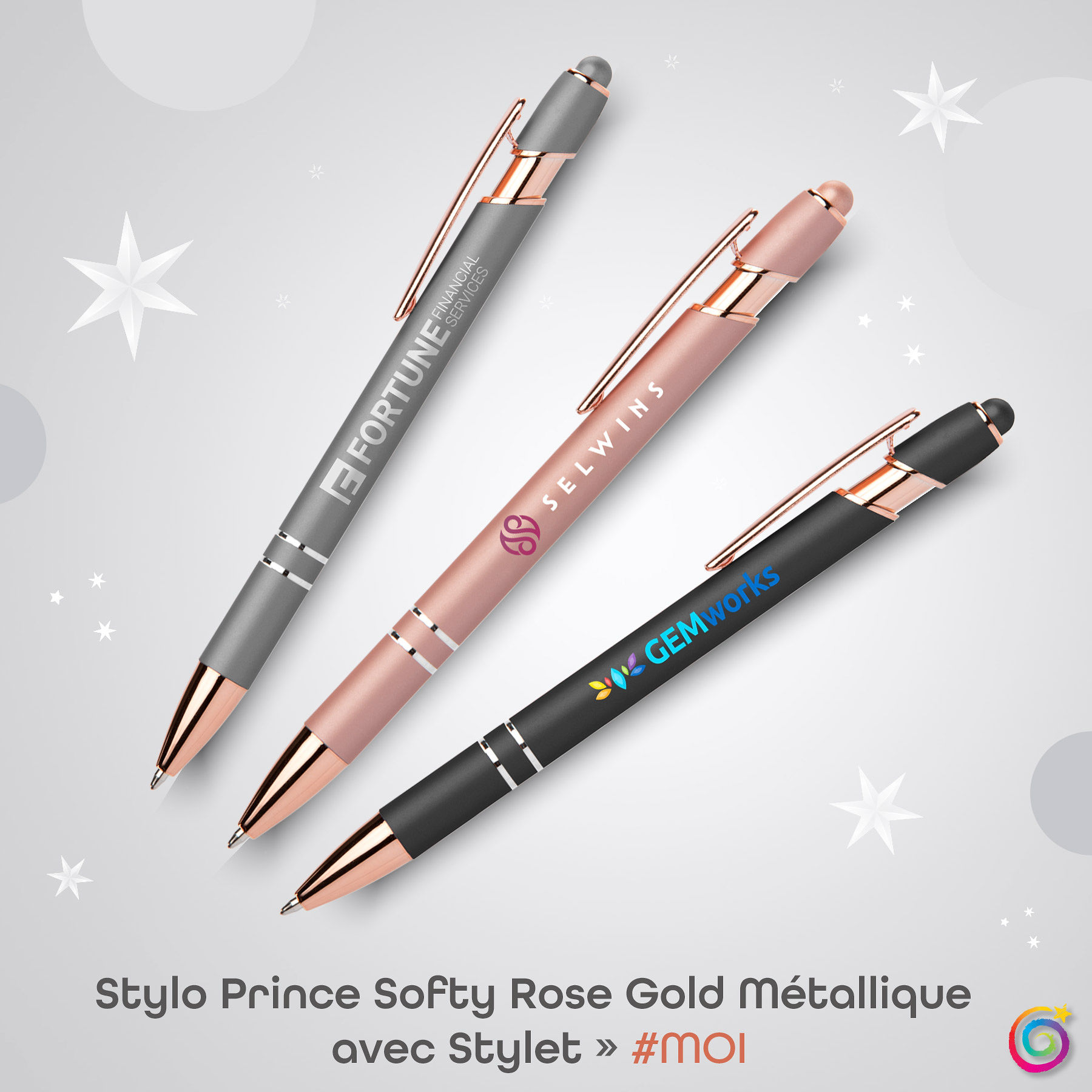 Pastellfarbene und Metallkugelschreiber