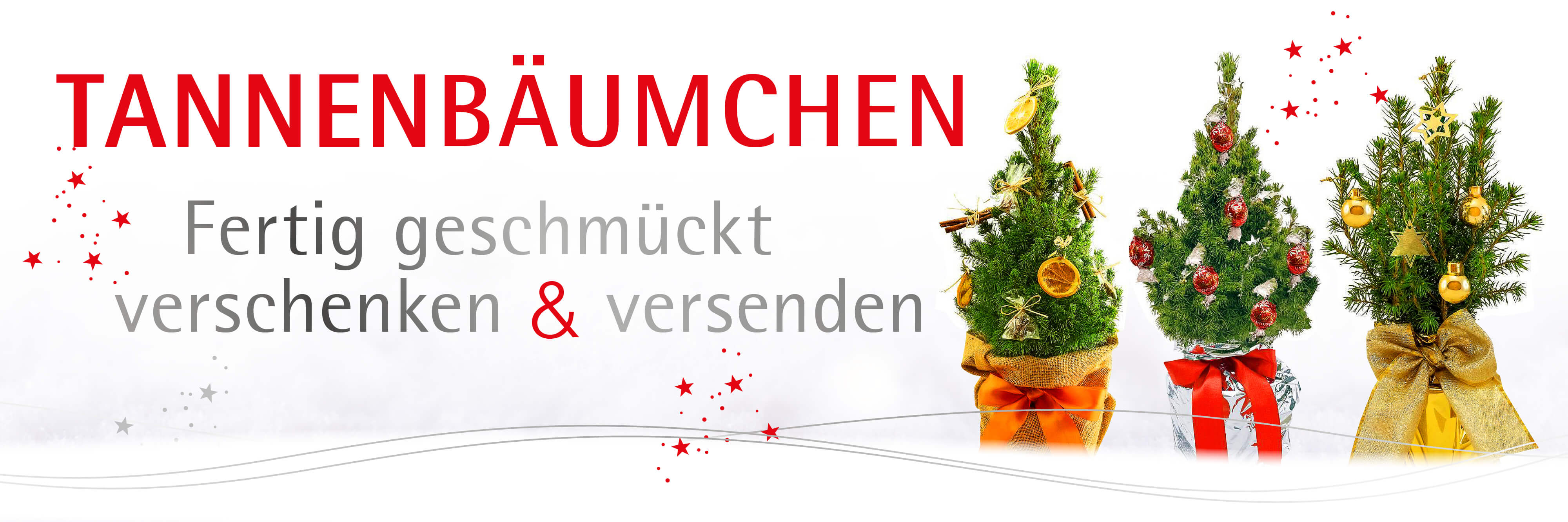Tannenbäumchen - fertig geschmückt verschenken und versenden